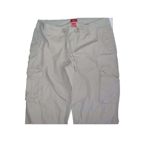 Mossimo Jr. Women's Rip Stop Size 13 Tan Cargo Drawstring Cuffs Pants (32 x 31) - Picture 2 of 8